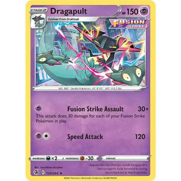 Pokemon Trading Card Game Sword & Shield Fusion Strike Holo Rare Dragapult #130