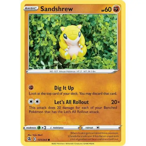 Pokemon Trading Card Game Sword & Shield Fusion Strike Common Sandshrew #131