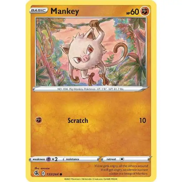 Pokemon Trading Card Game Sword & Shield Fusion Strike Common Mankey #133