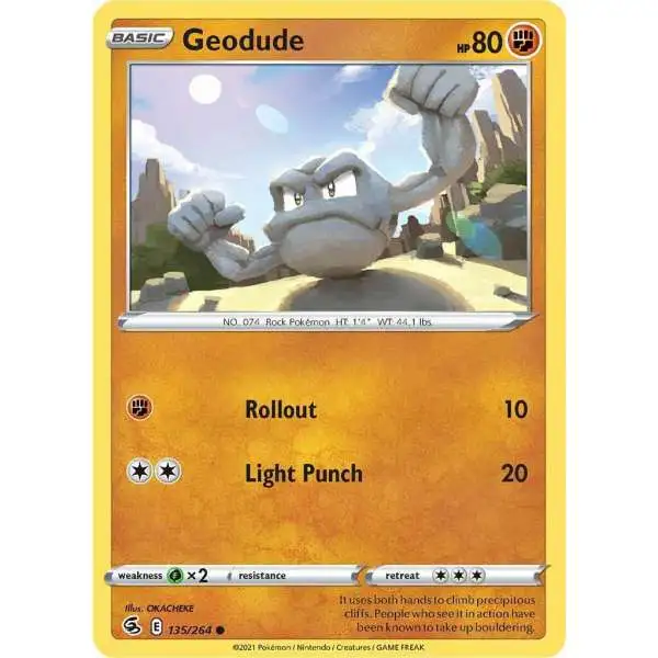 Pokemon Trading Card Game Sword & Shield Fusion Strike Common Geodude #135