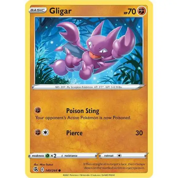 Pokemon Trading Card Game Sword & Shield Fusion Strike Common Gligar #140
