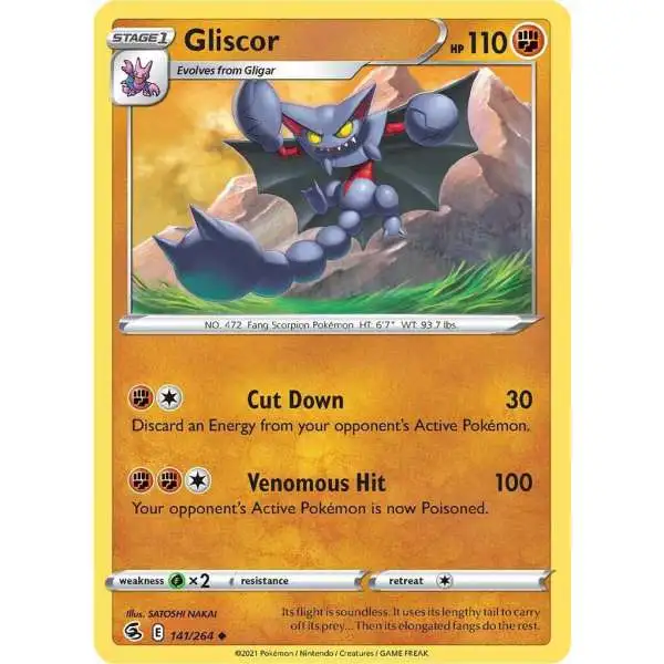 Pokemon Trading Card Game Sword & Shield Fusion Strike Uncommon Gliscor #141