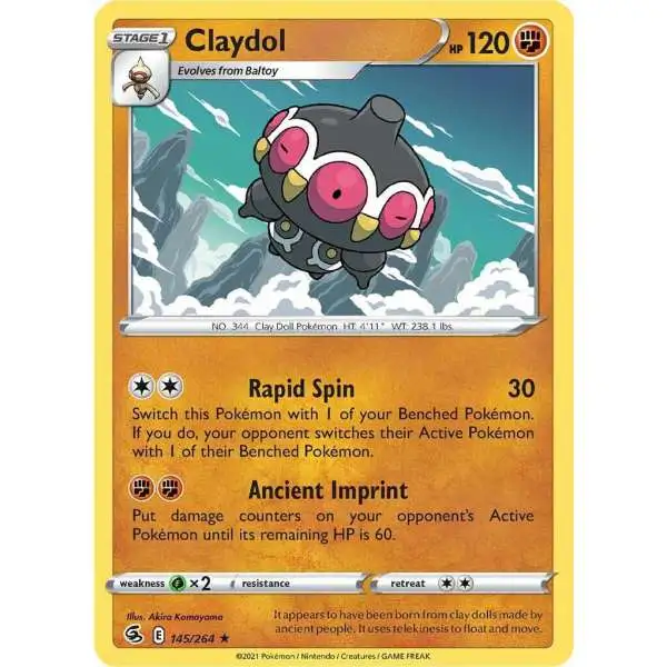 Pokemon Trading Card Game Sword & Shield Fusion Strike Rare Claydol #145