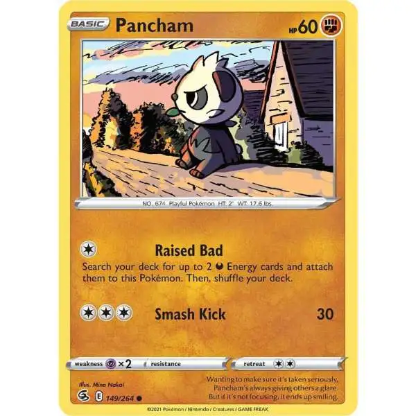 Pokemon Trading Card Game Sword & Shield Fusion Strike Common Pancham #149