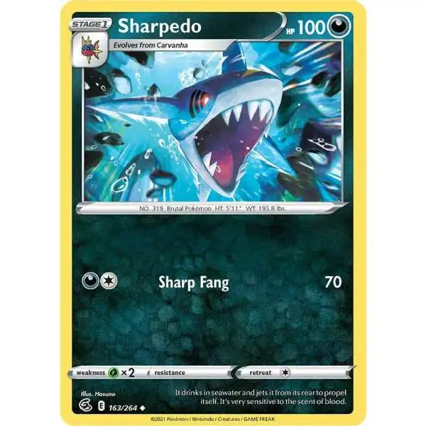 Pokemon Trading Card Game Sword & Shield Fusion Strike Uncommon Sharpedo #163