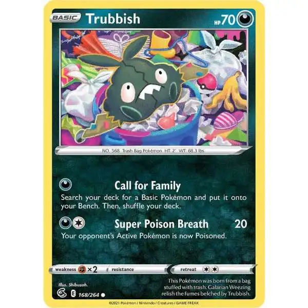 Pokemon Trading Card Game Sword & Shield Fusion Strike Common Trubbish #168