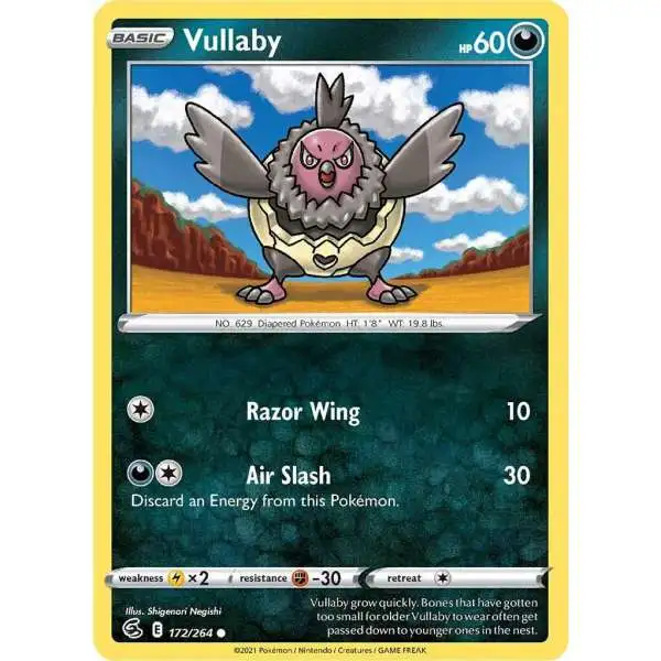 Pokemon Trading Card Game Sword & Shield Fusion Strike Common Vullaby #172