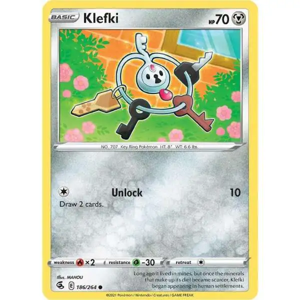 Pokemon Trading Card Game Sword & Shield Fusion Strike Common Klefki #186