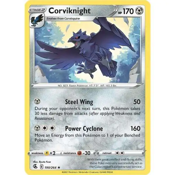 Pokemon Trading Card Game Sword & Shield Fusion Strike Rare Corviknight #190