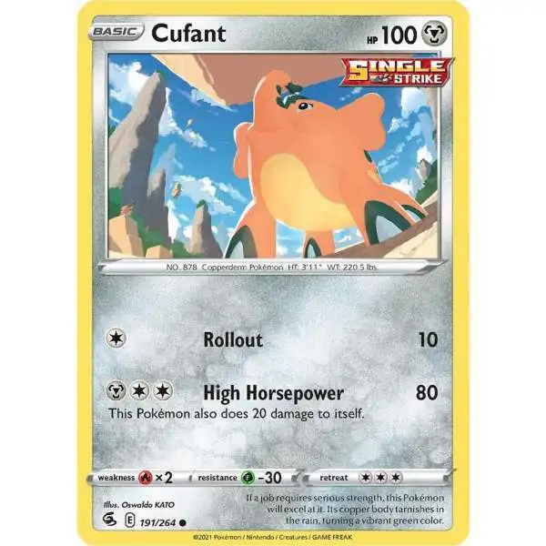 Pokemon Trading Card Game Sword & Shield Fusion Strike Common Cufant #191