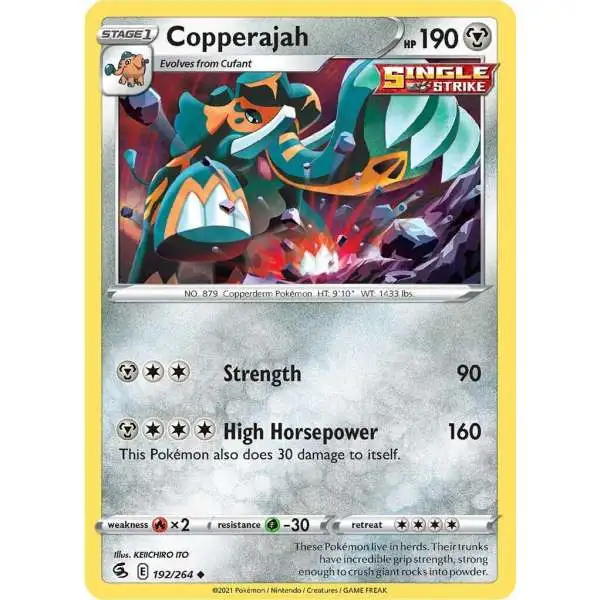Pokemon Trading Card Game Sword & Shield Fusion Strike Uncommon Copperajah #192