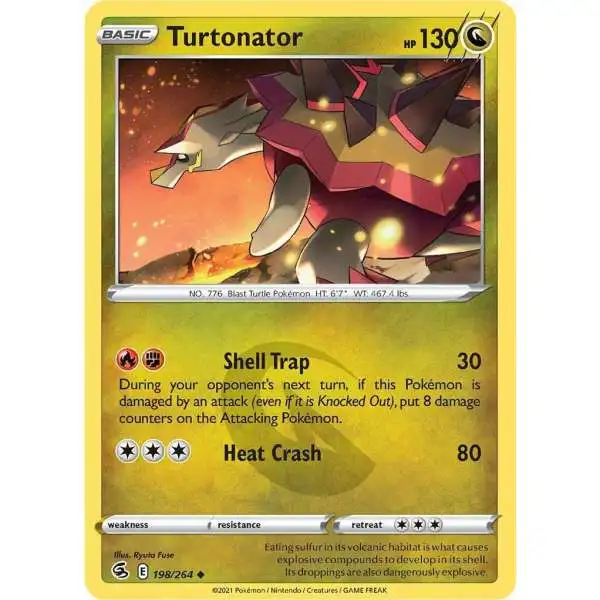 Pokemon Trading Card Game Sword & Shield Fusion Strike Uncommon Turtonator #198