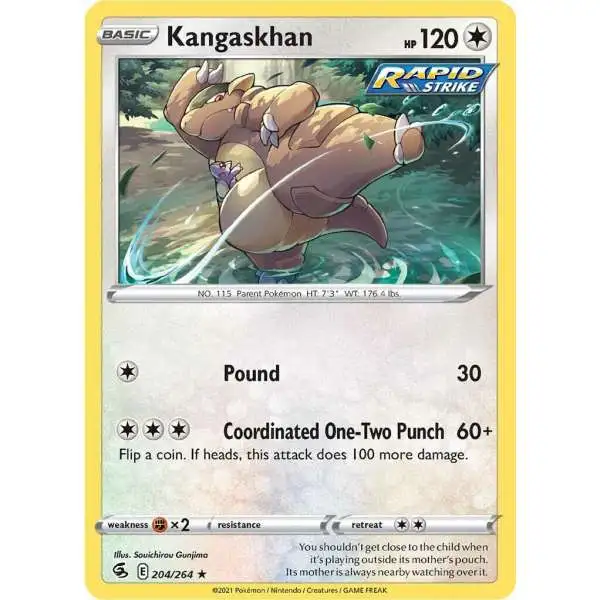 Pokemon Trading Card Game Sword & Shield Fusion Strike Rare Kangaskhan #204