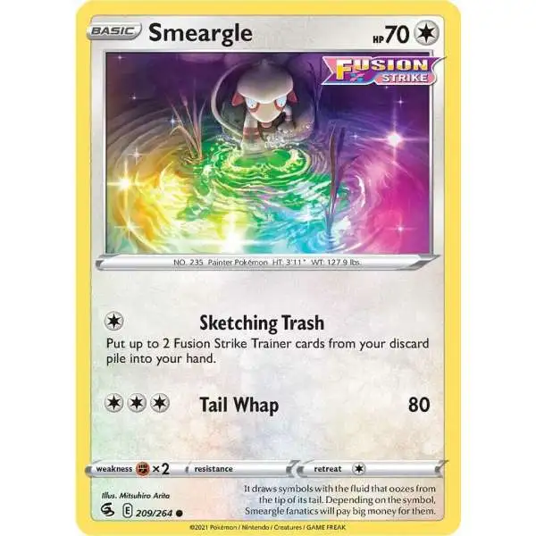 Pokemon Trading Card Game Sword & Shield Fusion Strike Common Smeargle #209