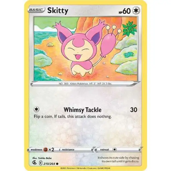 Pokemon Trading Card Game Sword & Shield Fusion Strike Common Skitty #210