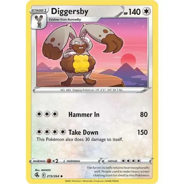 Pokemon Trading Card Game Sword & Shield Fusion Strike Uncommon Diggersby #215