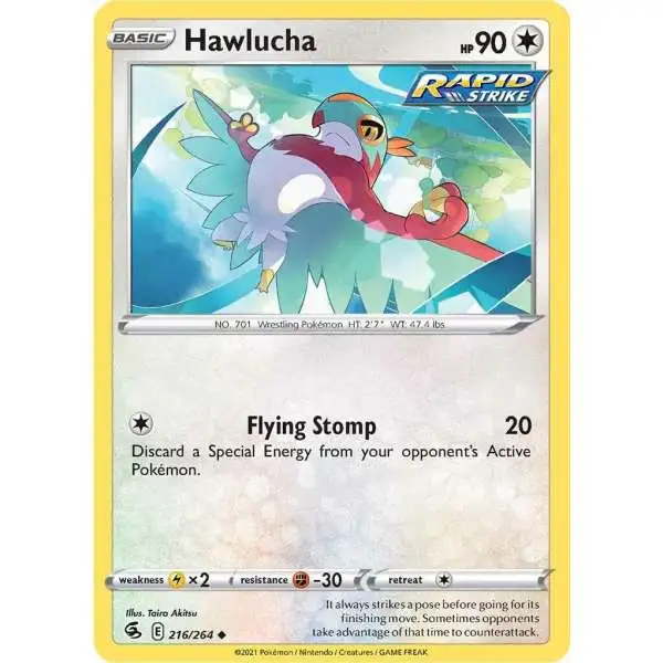 Pokemon Trading Card Game Sword & Shield Fusion Strike Uncommon Hawlucha #216