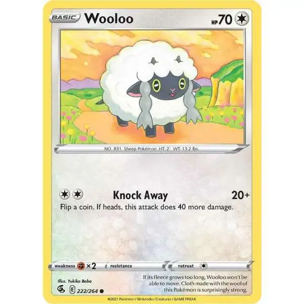 Pokemon Trading Card Game Sword & Shield Fusion Strike Common Wooloo #222