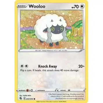 Pokemon Trading Card Game Sword & Shield Fusion Strike Common Wooloo #222 [Cosmos Holo]