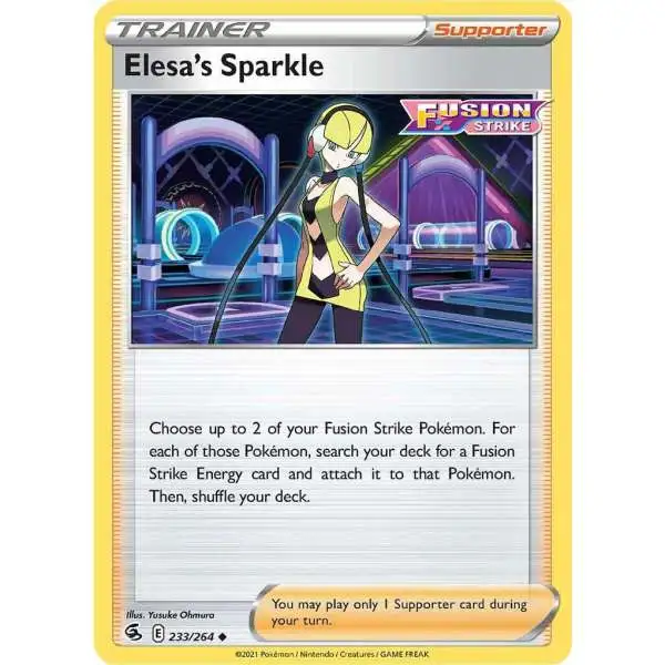 Pokemon Trading Card Game Sword & Shield Fusion Strike Uncommon Elesa's Sparkle #233