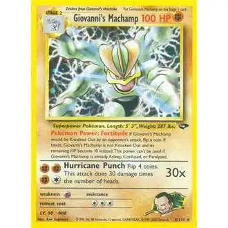 Pokemon Gym Challenge Rare Holo Giovanni's Machamp #6
