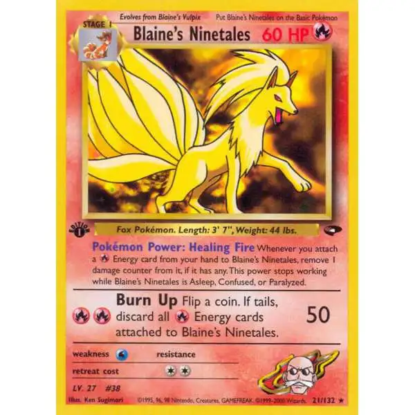 Pokemon Gym Challenge Rare Blaine's Ninetales #21 [Lightly Played]