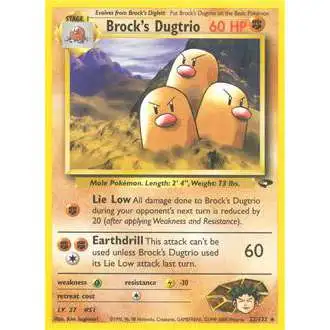 Pokemon Gym Challenge Rare Brock's Dugtrio #22 [Lightly Played]