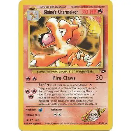 Pokemon Gym Challenge Uncommon Blaine's Charmeleon #31 [Damaged]