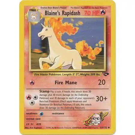 Pokemon Gym Challenge Uncommon Blaine's Rapidash #33 [1st Edition] [Lightly Played]