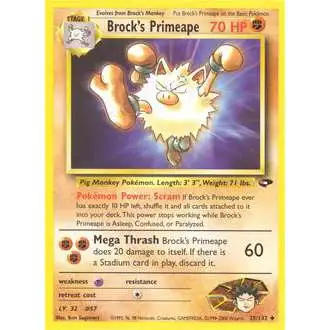 Pokemon Gym Challenge Uncommon Brock's Primeape #35 [1st Edition] [Lightly Played]