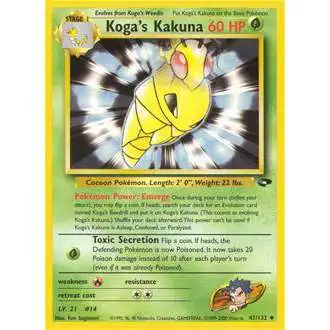 Pokemon Gym Challenge Uncommon Koga's Kakuna #47 [Lightly Played]