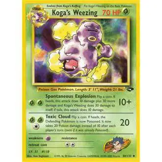 Pokemon Gym Challenge Uncommon Koga's Weezing #50 [Lightly Played]