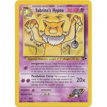 Pokemon Gym Challenge Uncommon Sabrina's Hypno #56 [1st Edition]