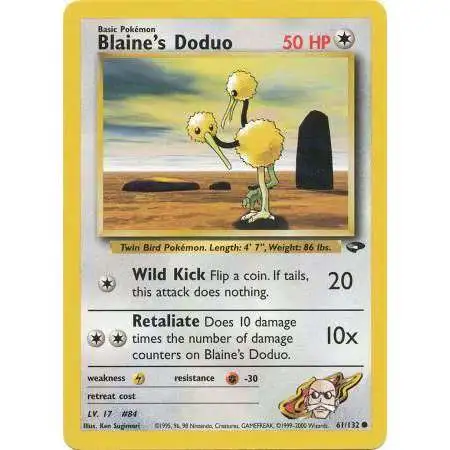 Pokemon Gym Challenge Common Blaine's Doduo #61 [1st Edition]