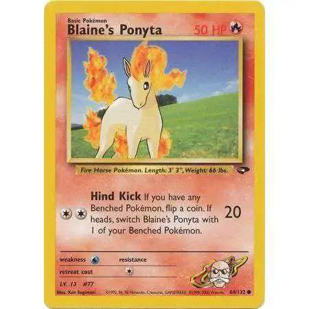 Pokemon Gym Challenge Common Blaine's Ponyta #64 [1st Edition]