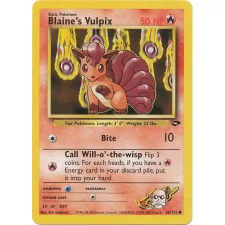 Pokemon Gym Challenge Common Blaine's Vulpix #66 [1st Edition]