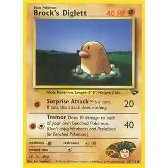 Pokemon Gym Challenge Common Brock's Diglett #67 [Lightly Played]