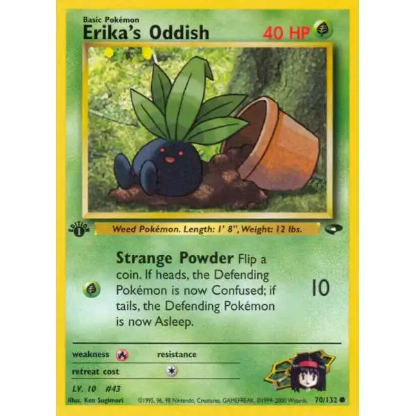 Pokemon Gym Challenge Common Erika's Oddish #70 [1st Edition]