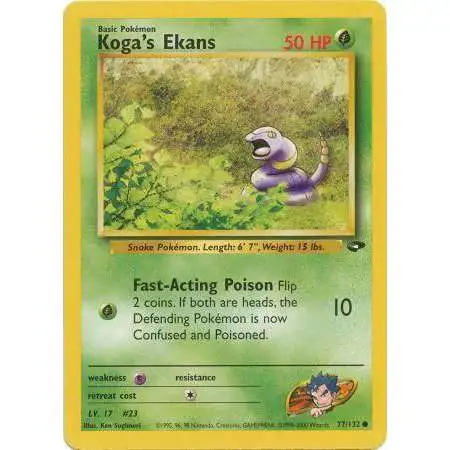 Pokemon Gym Challenge Common Koga's Ekans #77 [1st Edition]