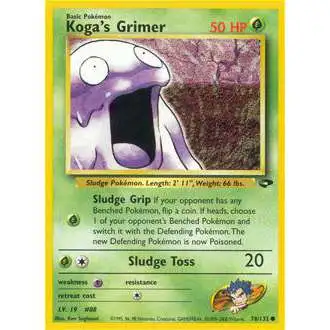 Pokemon Gym Challenge Common Koga's Grimer #78 [1st Edition]