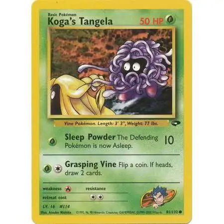 Pokemon Gym Challenge Common Koga's Tangela #81 [1st Edition]