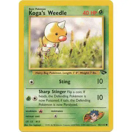 Pokemon Gym Challenge Common Koga's Weedle #82 [Lightly Played]