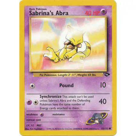 Pokemon Gym Challenge Common Sabrina's Abra #93 [1st Edition]