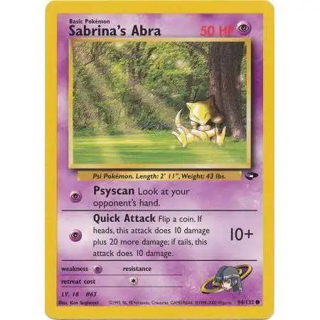 Pokemon Gym Challenge Common Sabrina's Abra #94