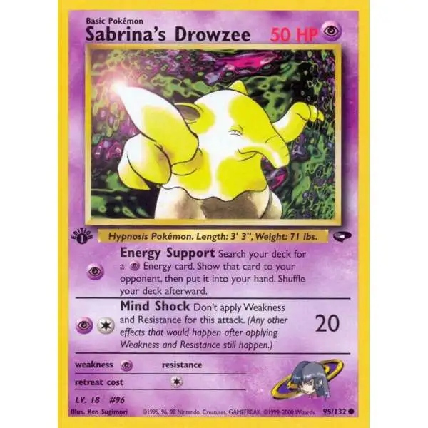 Pokemon Gym Challenge Common Sabrina's Drowzee #95 [1st Edition]