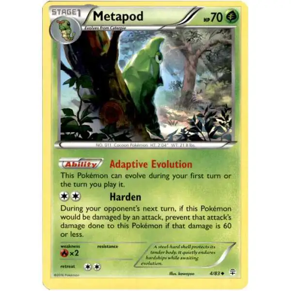 Pokemon X & Y Generations Uncommon Metapod #4