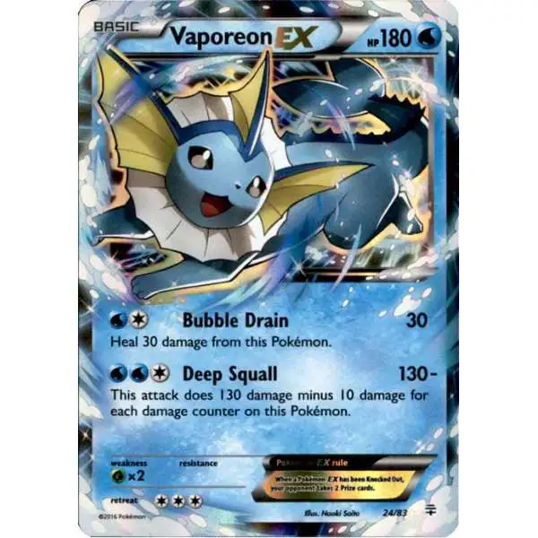 Pokemon X & Y Generations Ultra Rare Vaporeon EX #24 [Lightly Played]