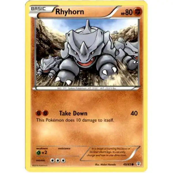 Pokemon X & Y Generations Common Rhyhorn #49