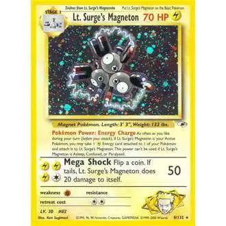 Pokemon Trading Card Game Gym Heroes Rare Holo Lt. Surge's Magneton #8 [Lightly Played]