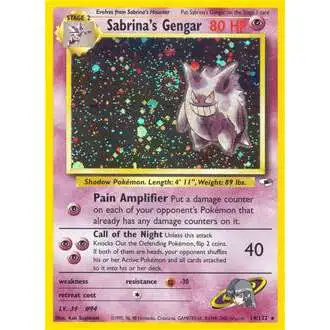 Pokemon Trading Card Game Gym Heroes Holo Rare Sabrina's Gengar #14 [Damaged]